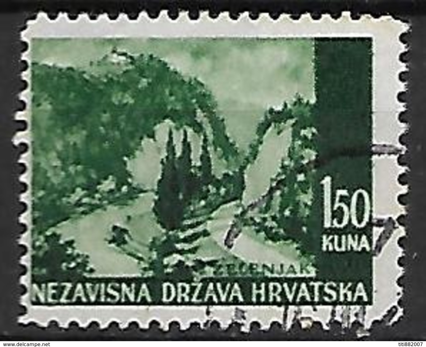 CROATIE   -    1941 .   Y&T N° 35 Oblitéré .  Zelenjak. - Croatie