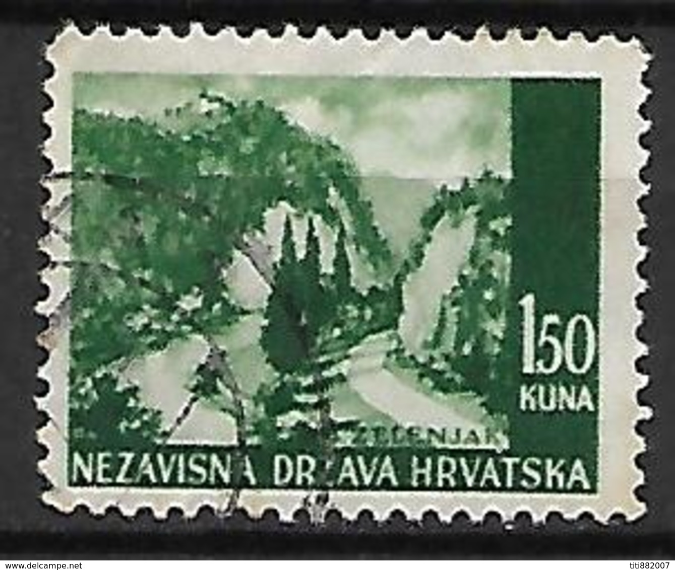 CROATIE   -    1941 .   Y&T N° 35 Oblitéré .  Zelenjak. - Croatia