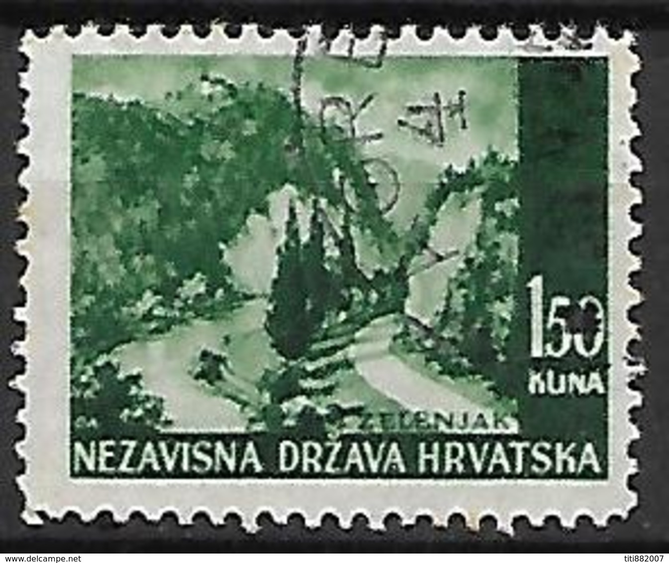 CROATIE   -    1941 .   Y&T N° 35 Oblitéré .  Zelenjak. - Croatie