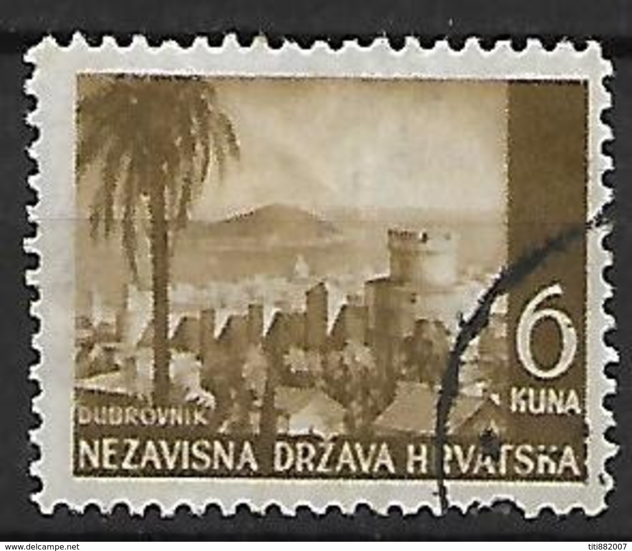 CROATIE   -    1941 .   Y&T N° 39 Oblitéré . Dubrovnik. - Croatia