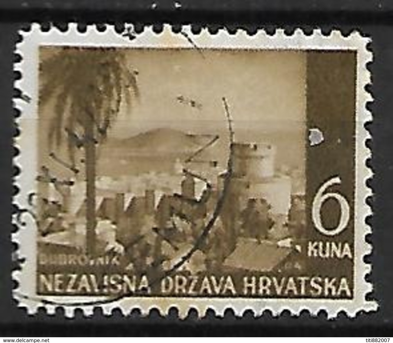 CROATIE   -    1941 .   Y&T N° 39 Oblitéré . Dubrovnik. - Croatie