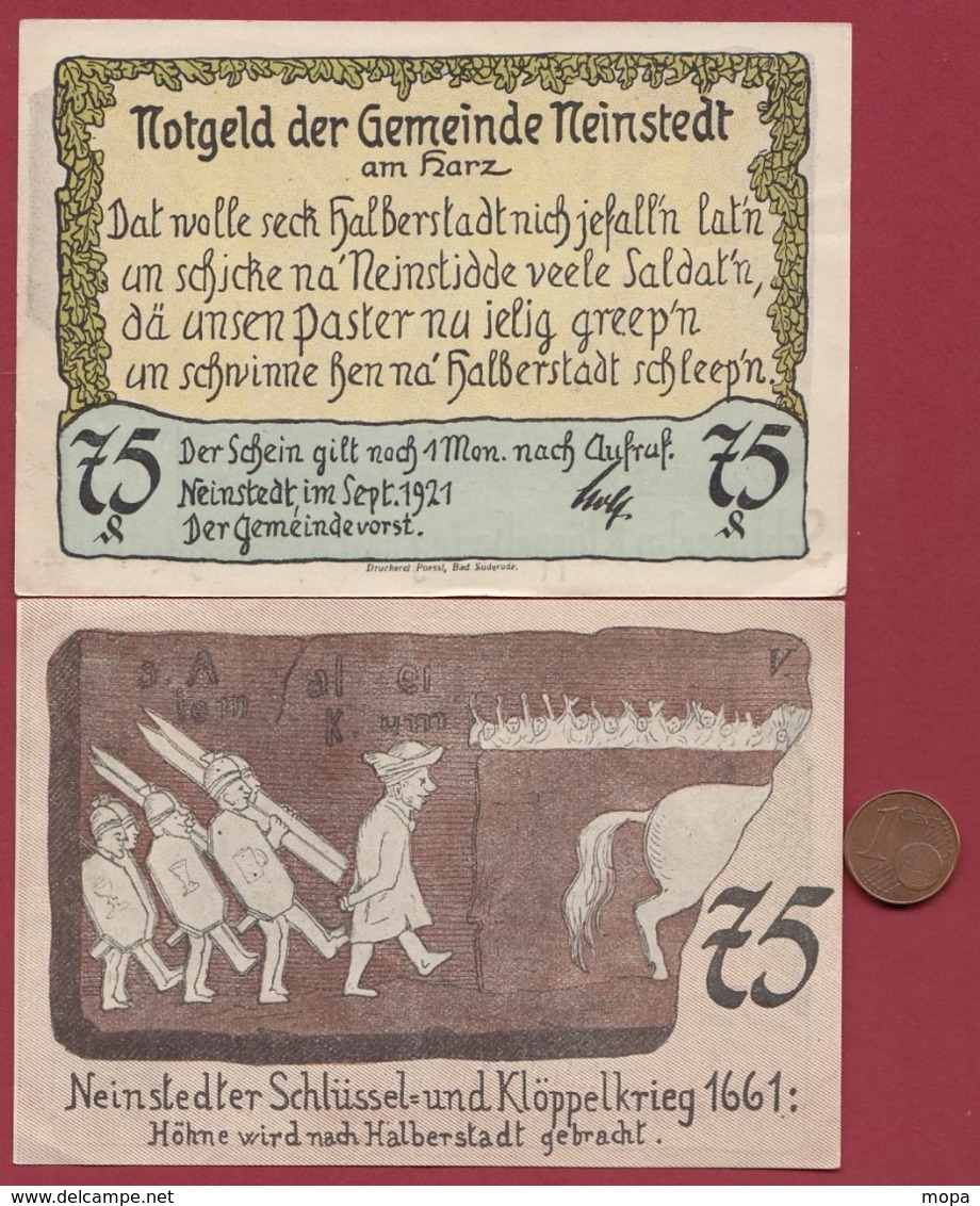 Allemagne 1 Notgeld 75 Pfenning Stadt Neinstedt (SERIE COMPLETE 6X0.75) (RARE 77x53 Mm)  Dans L 'état N °4781 - Colecciones