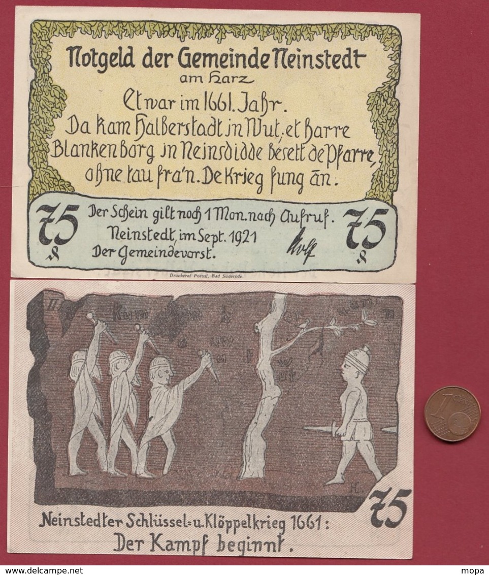 Allemagne 1 Notgeld 75 Pfenning Stadt Neinstedt (SERIE COMPLETE 6X0.75) (RARE 77x53 Mm)  Dans L 'état N °4782 - Collections