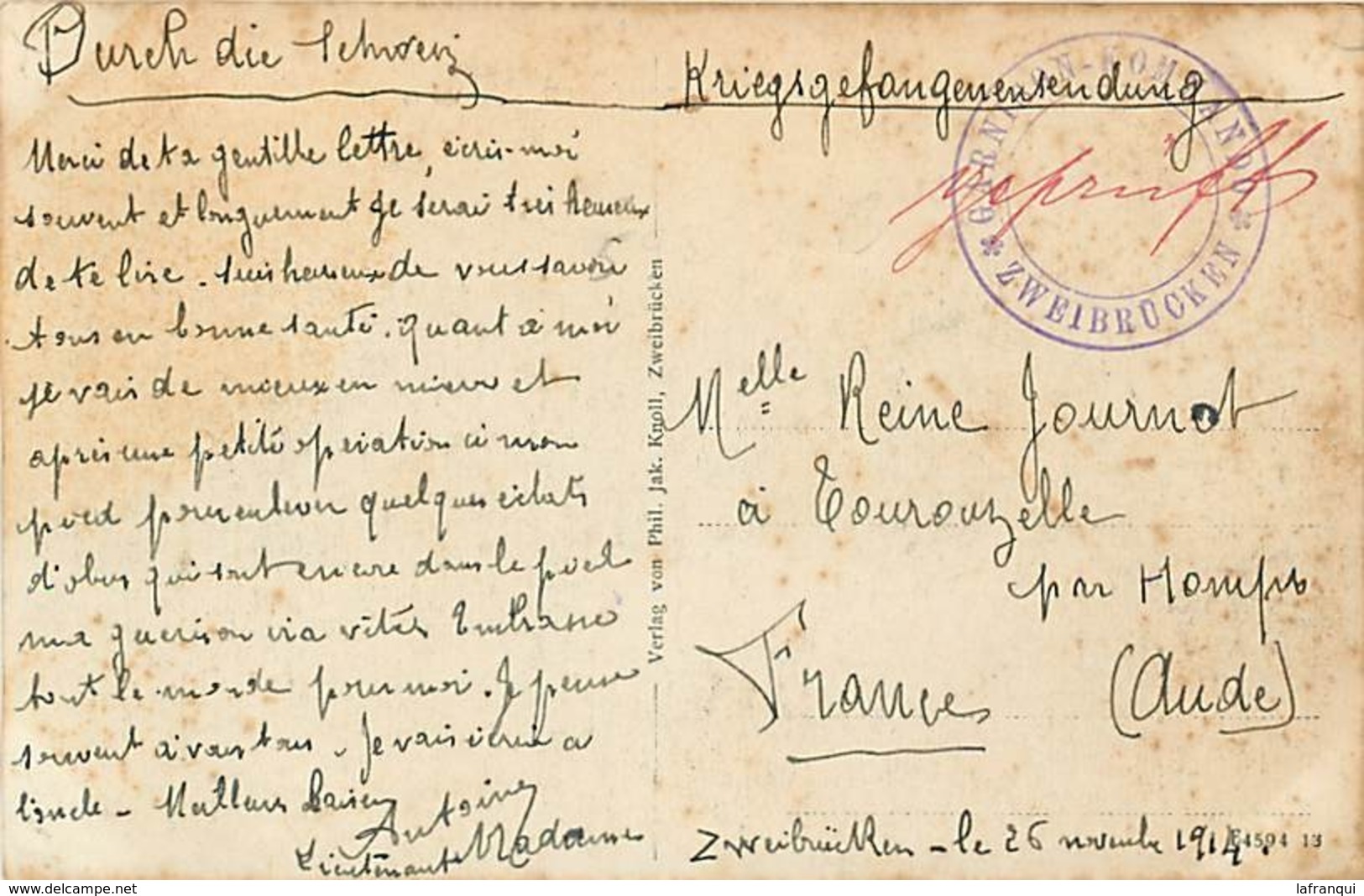 Pays Div-ref U695- Allemagne - Zweibrucken   - Maxplatz -cachets - Cachet - - Autres & Non Classés