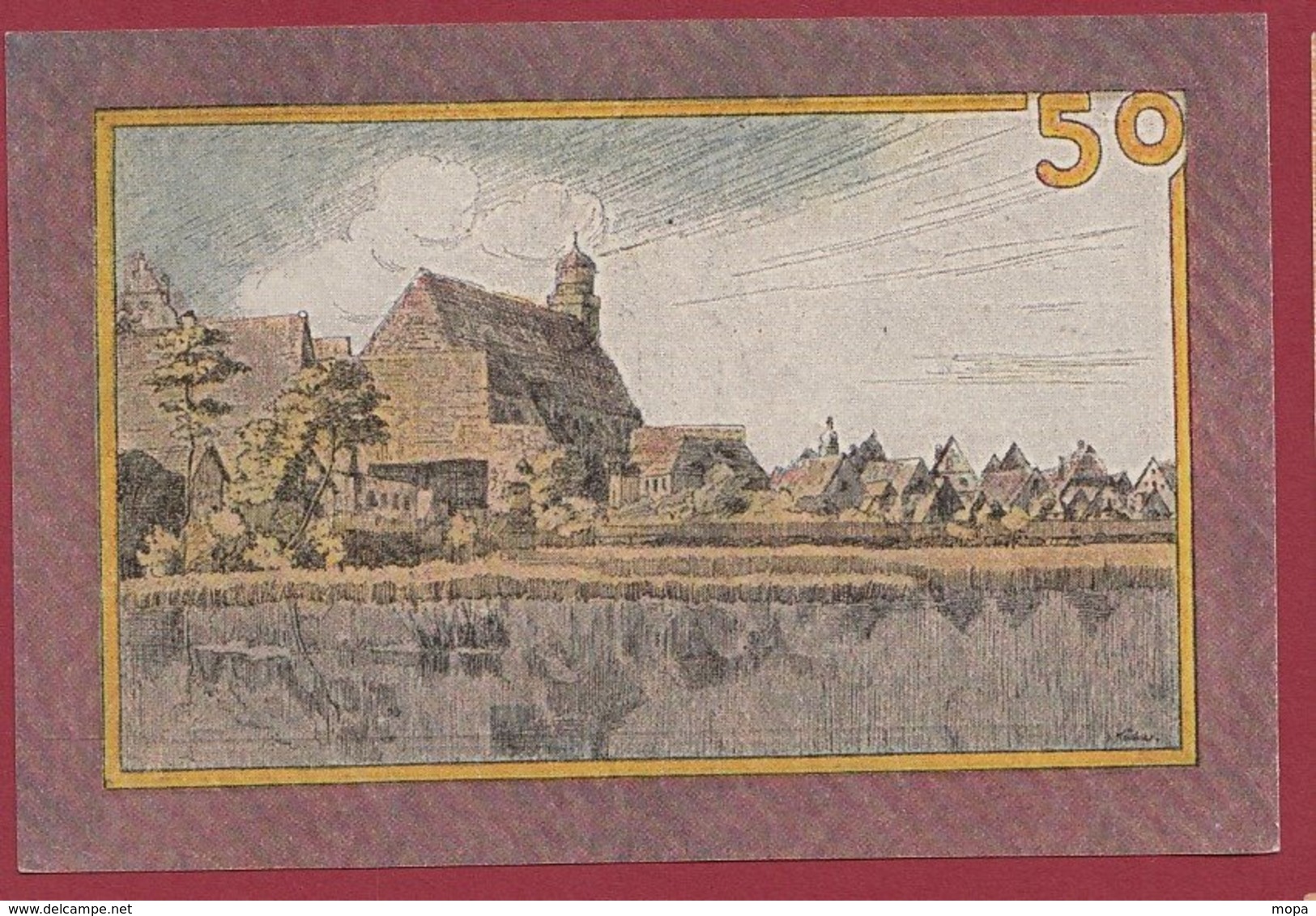 Allemagne 1 Notgeld 50 Pfenning Stadt Dinkelbühl (RARE)  Dans L 'état N °4796 - Colecciones