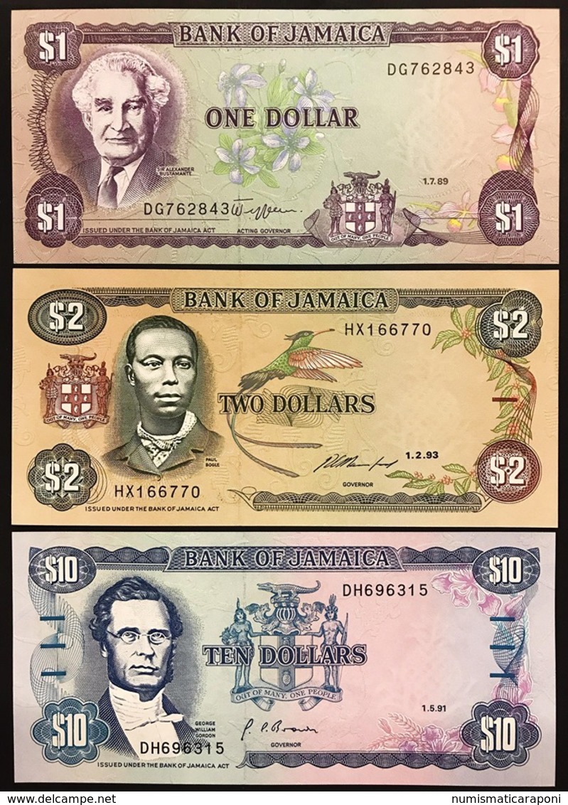 Jamaica Giamaica Lotto 5 Banconote 1-2-10-20-50 $ LOTTO 2781 - Giamaica