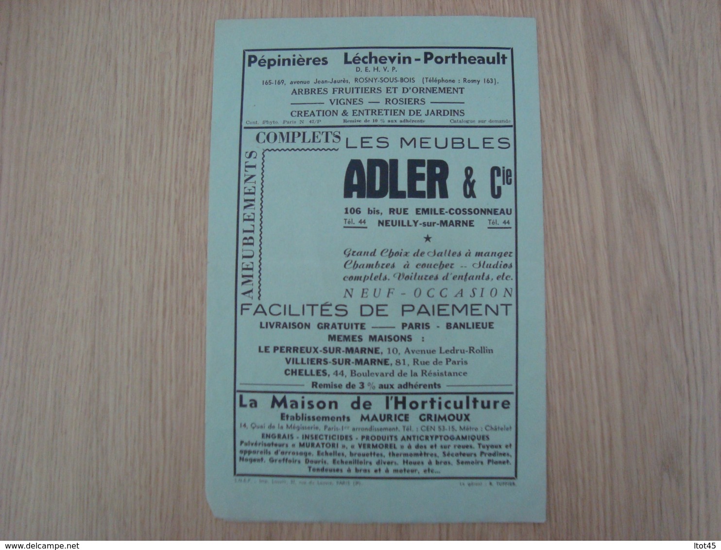 PROGRAMME SALON ANNUEL HORTICULTURE NEUILLY SUR MARNE 1952 NOISY-LE-GRAND - Programs