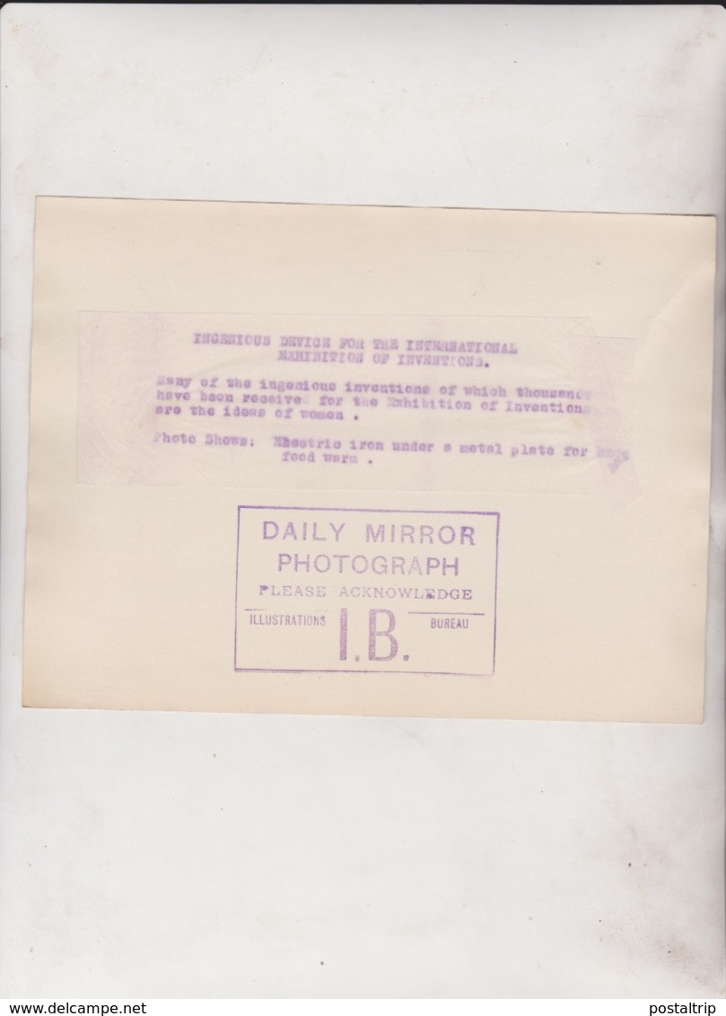 INTERNATIONAL EXHIBITION OF INVENTIONS ELECTRIC IRON  KEEPING FOOD WARM 20*15CM Fonds Victor FORBIN 1864-1947 - Profesiones