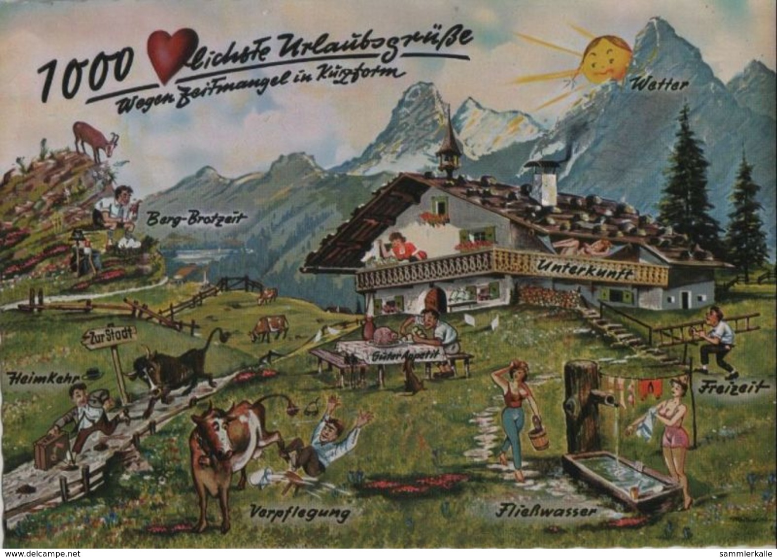 1000 Herzlichste Urlaubsgrüsse - Ca. 1975 - Humor