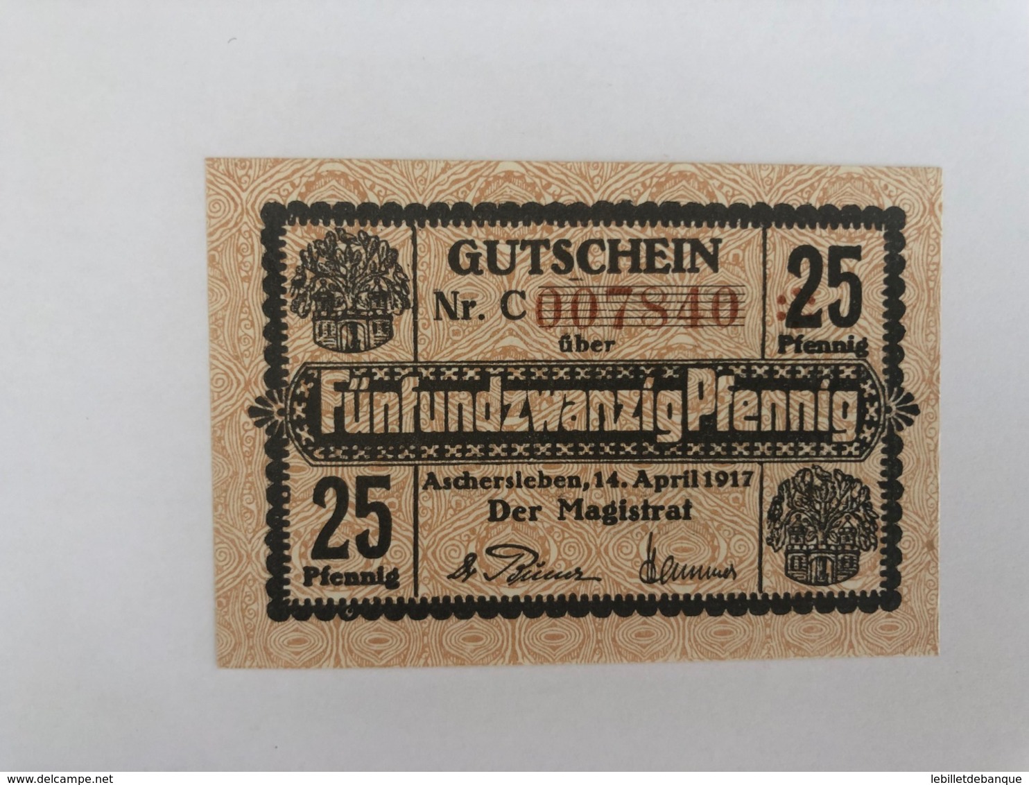 Allemagne Notgeld Aschersleben 25 Pfennig - Collections