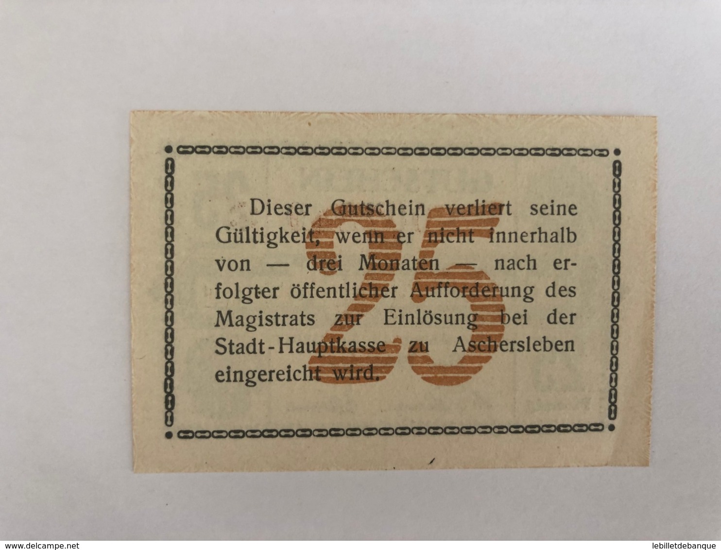 Allemagne Notgeld Aschersleben 25 Pfennig - Collections