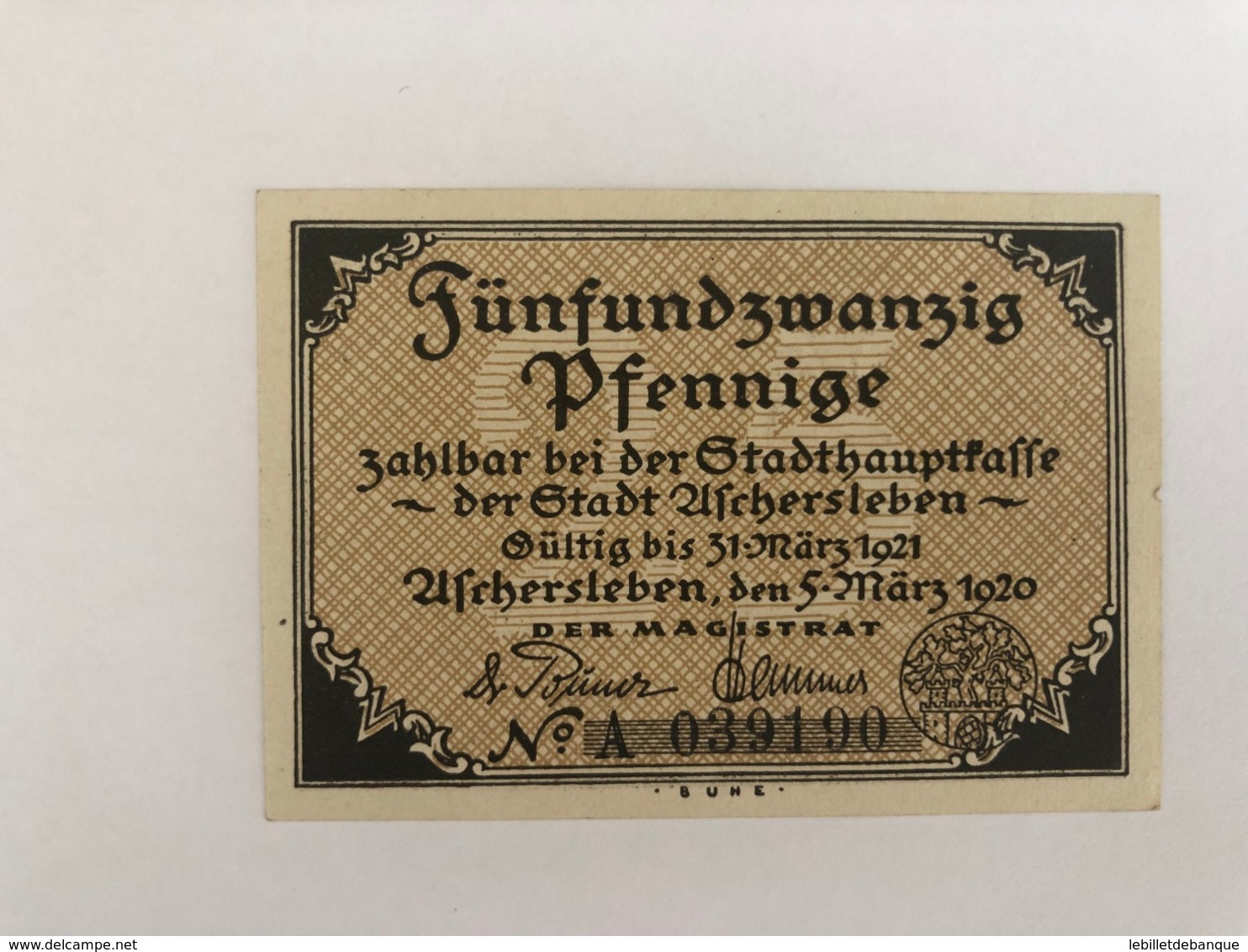 Allemagne Notgeld Aschersleben 25 Pfennig - Collections