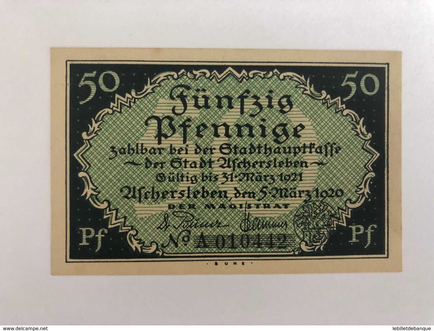 Allemagne Notgeld Aschersleben 50 Pfennig - Collections