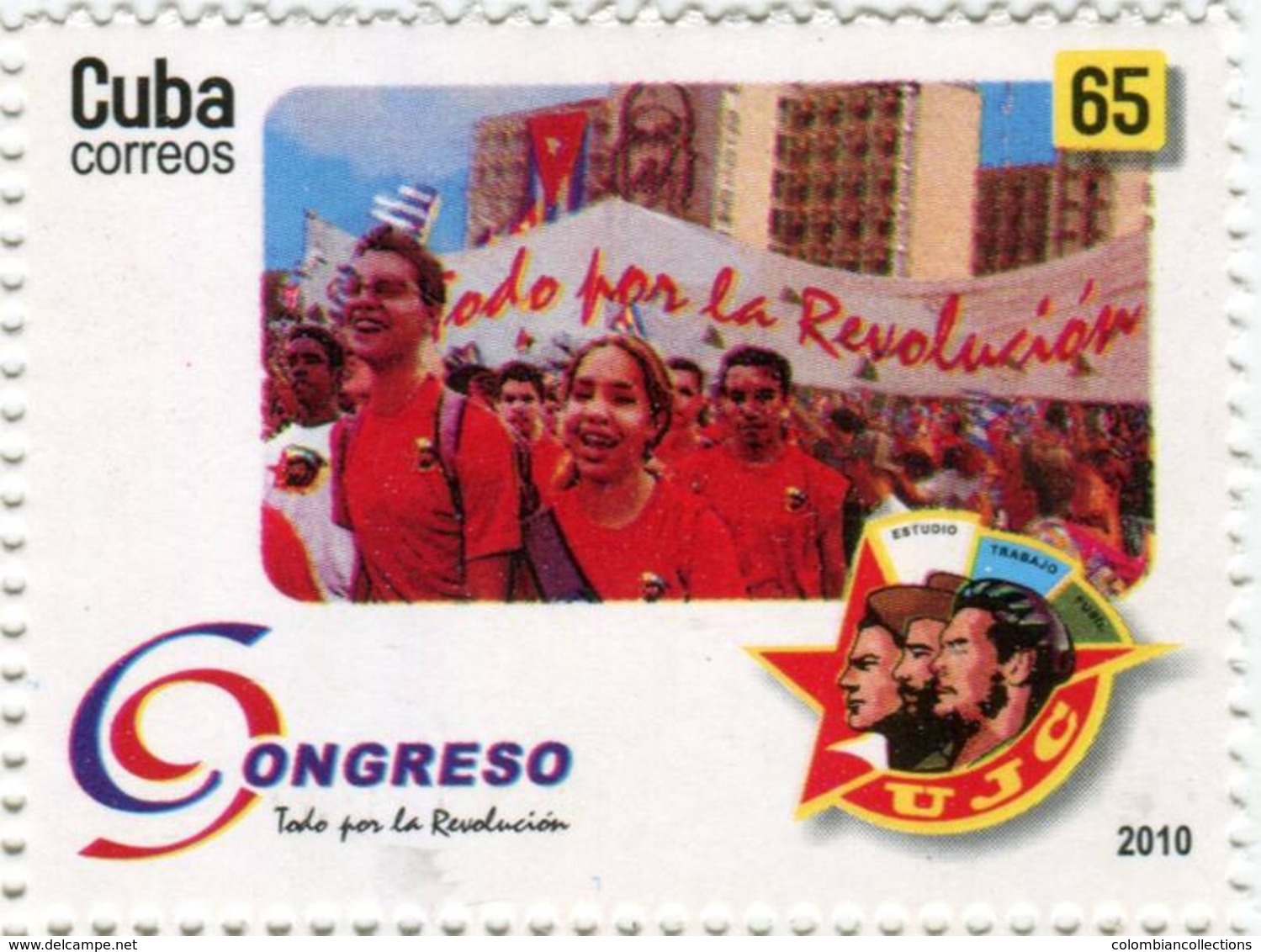 Lote CU2010-4, Cuba, 2010, Sello, Stamp, 9no Congreso De La UJC, Che Guevara - Otros & Sin Clasificación