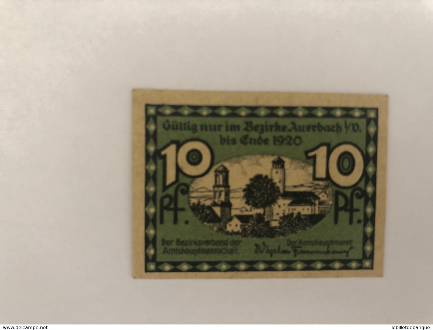 Allemagne Notgeld Auerbach 10 Pfennig - Collections