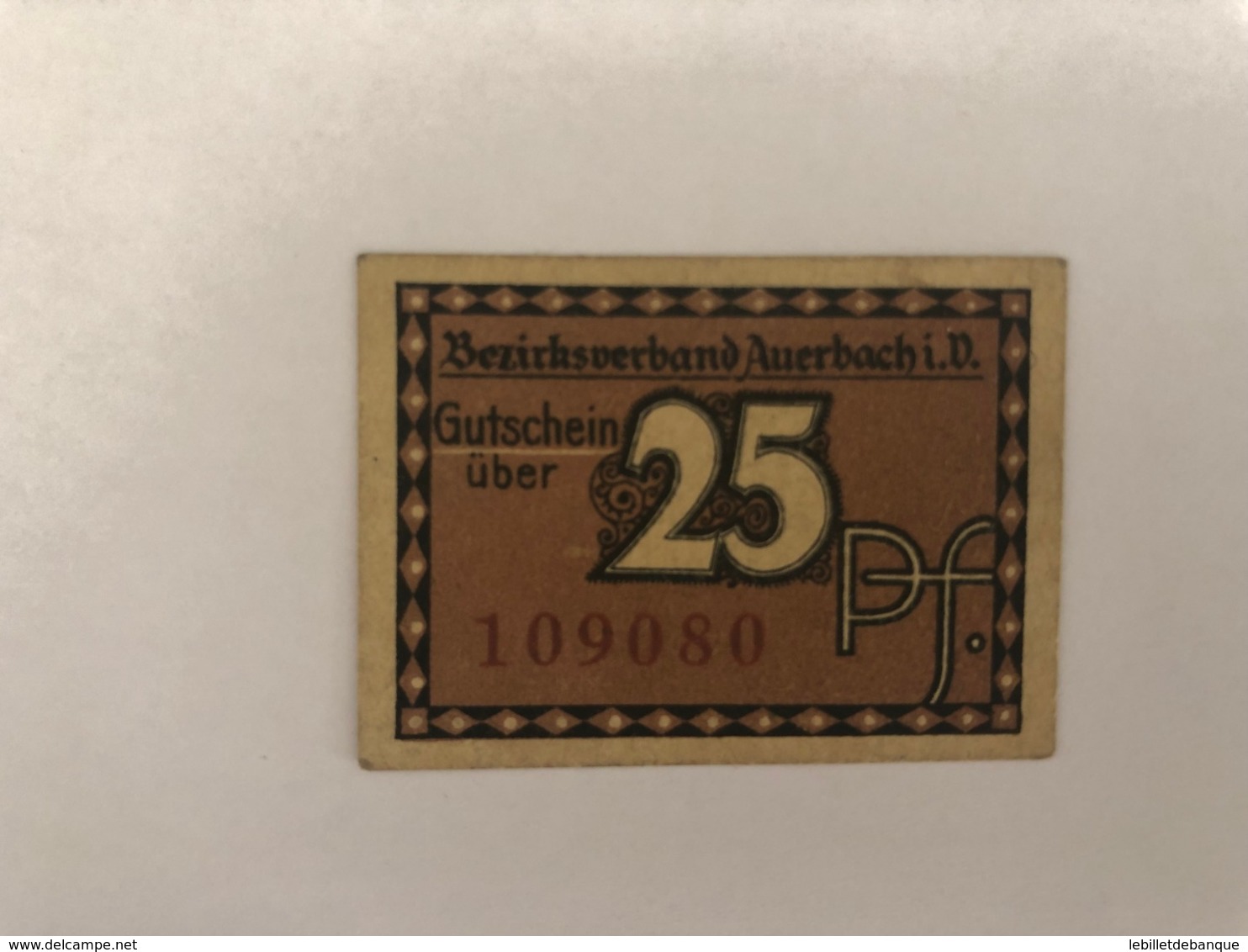 Allemagne Notgeld Auerbach 25 Pfennig - Collections