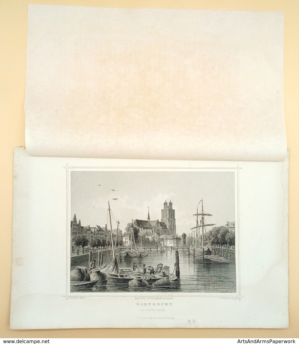 Dordrecht, De Groote Kerk/ Dortrecht, The Great Church, Rohbock, Umbach, 1858 - Prenten & Gravure