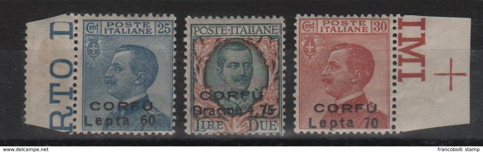 1923 Occupazione Corfù Francobolli D'Italia Sopr. CORFU Serie Cpl MNH Non Emessi - Corfu