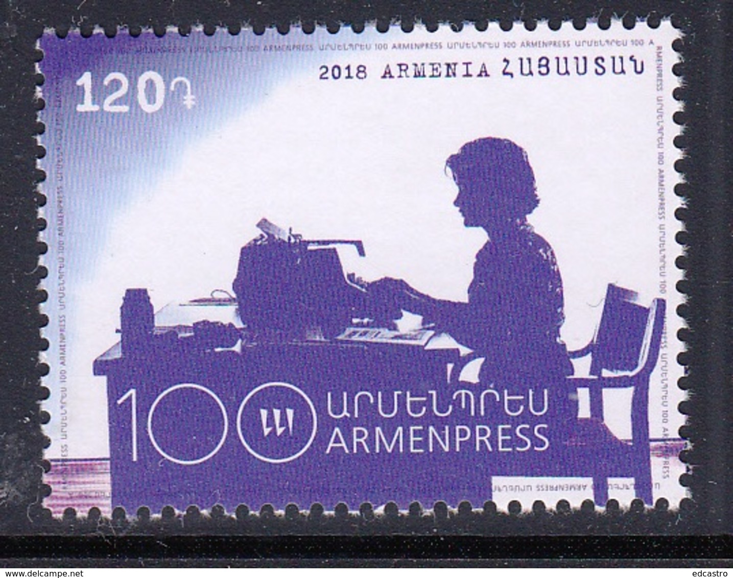 8.- ARMENIA 2018 100th Anniversary Of The Telegraph Agency Of Armenia - Telecom