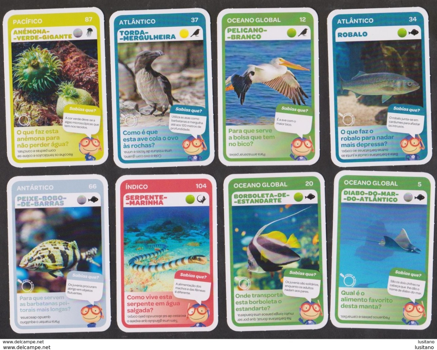 8 CARTES DE JEU PLAYING CARDS LISBON OCEANARIUM DE LISBONNE ANIMALS PORTUGAL - Playing Cards (classic)