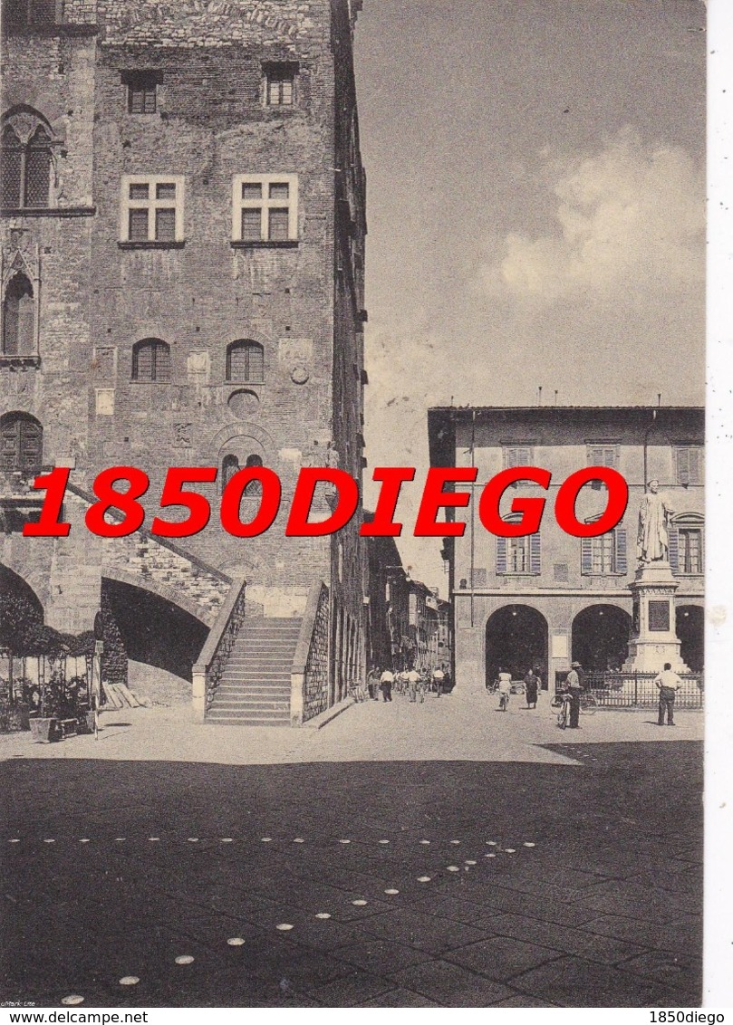 PRATO - PALAZZO PRETORIO E PIAZZA DEL COMUNE F/GRANDE VIAGGIATA 1953 ANIMAZIONE - Prato