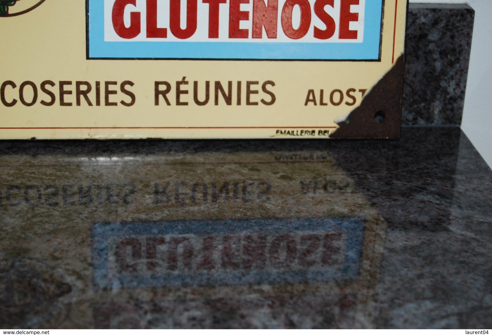 AALST. ALOST . PLAQUE EMAILEE. ALIMENTATION DU BETAIL. S.A. GLUCOSERIES REUNIES. 1950 - Aalst