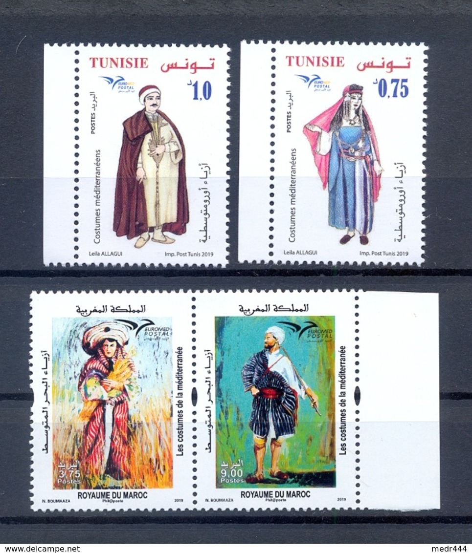 Tunisia/Tunisie 2019 - Stamps - Euromed - Joint Issue Tunisia/Morocco - Mediterranean Costumes -  Excellent  Quality - Tunisia (1956-...)