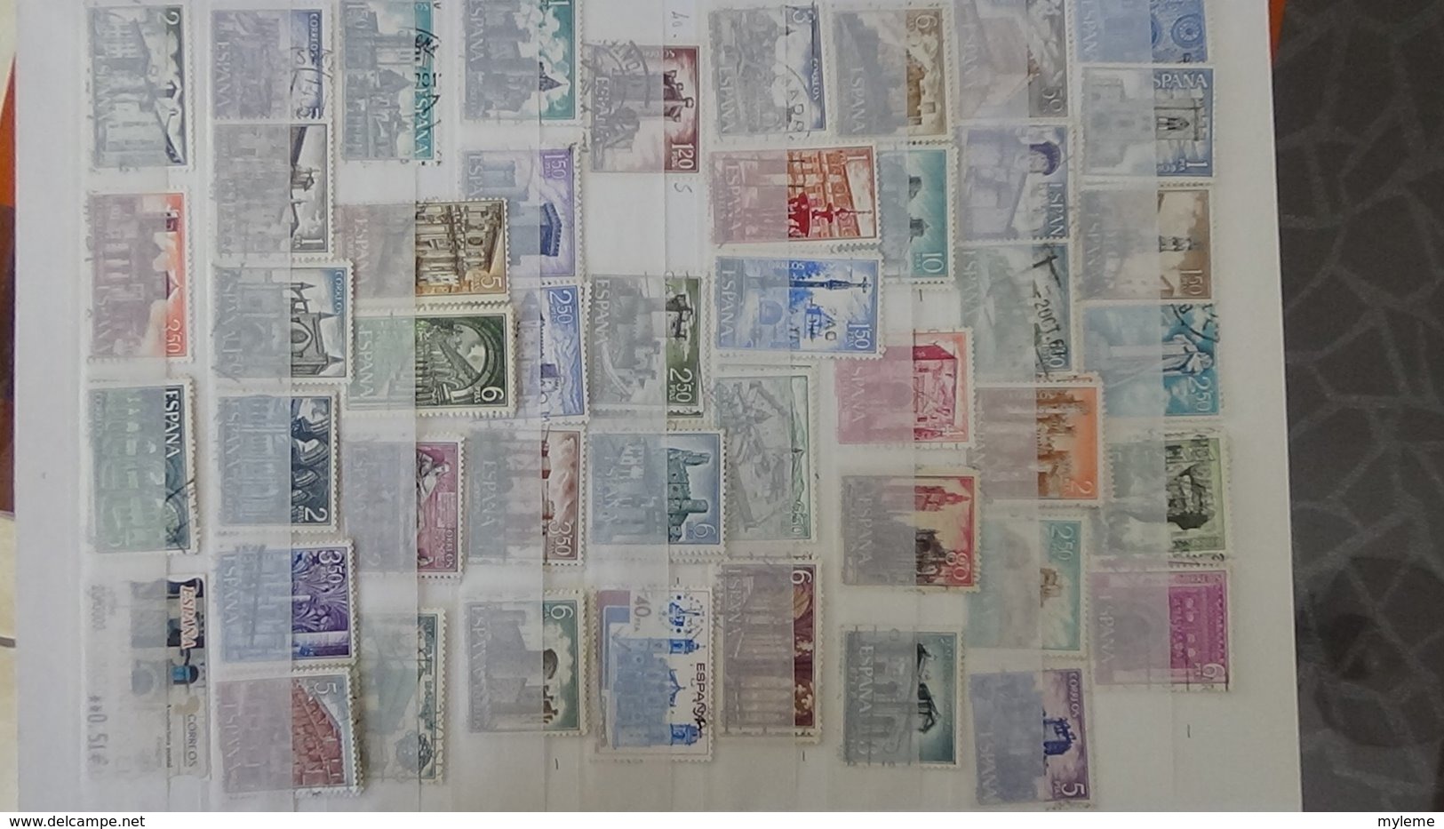 Mini stock de timbres d'ESPAGNE oblitéré superposés . A saisir !!!