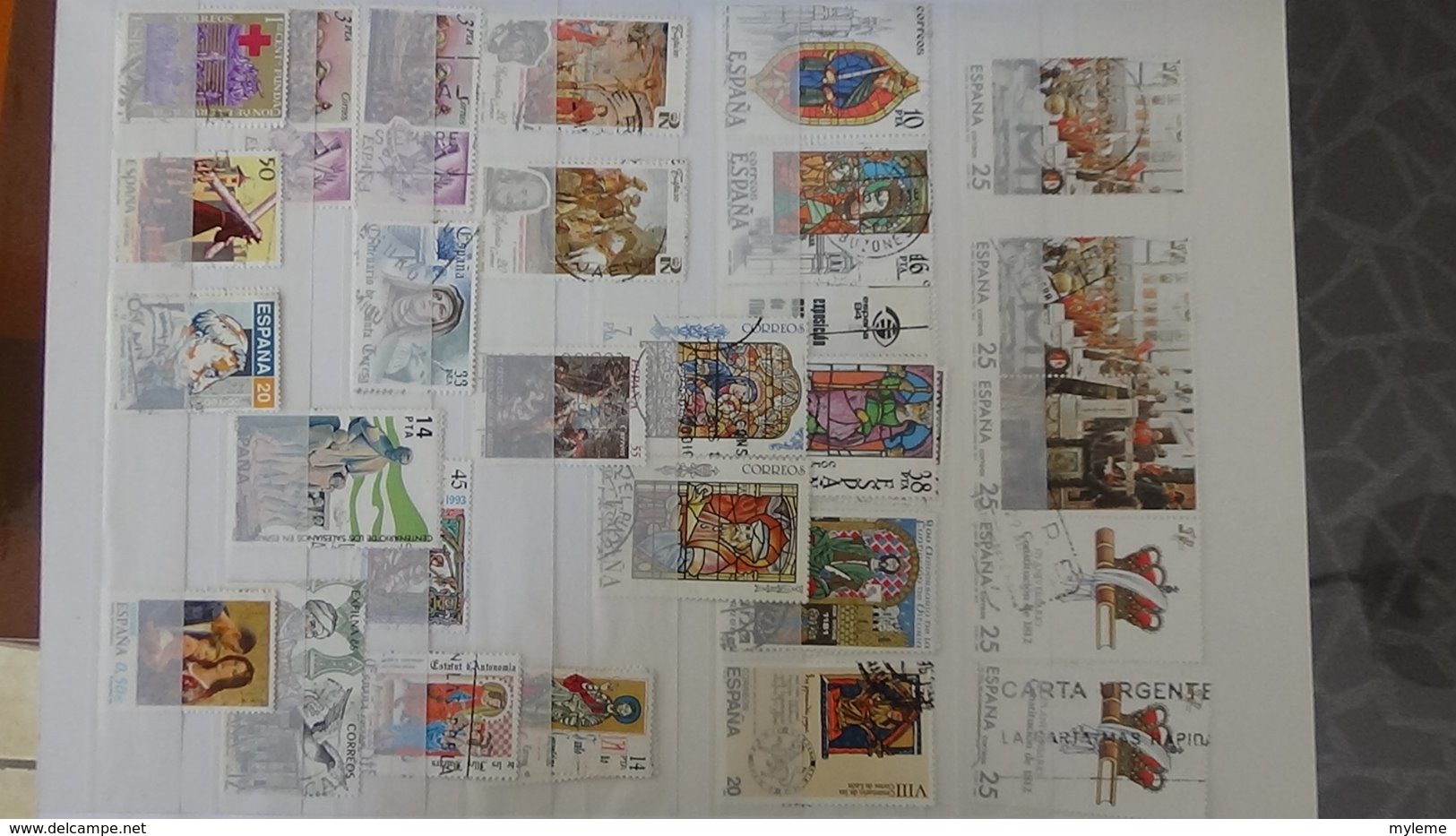Mini stock de timbres d'ESPAGNE oblitéré superposés . A saisir !!!