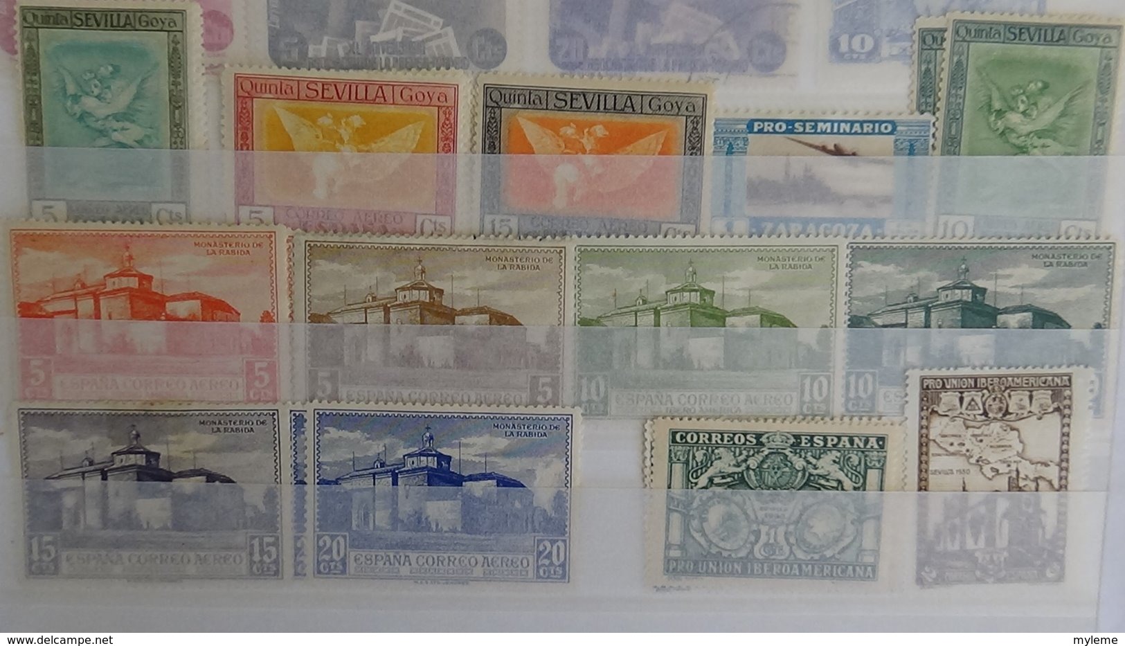 Mini stock de timbres d'ESPAGNE oblitéré superposés . A saisir !!!