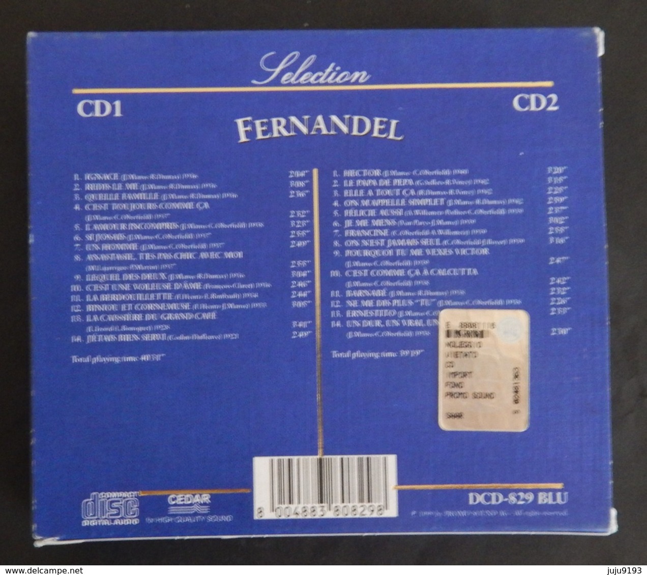 DOUBLE CD DE FERNANDEL 28 TITRES ANNÉE 1999 NEUF SANS BLISTER 2 SCANS - Humor, Cabaret