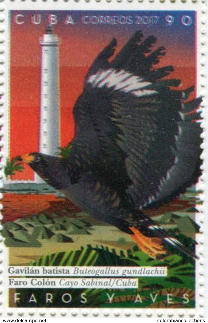 Lote CU2017-2, Cuba, 2017, Sello, Stamp, Faros Y Aves, 4 V, Lihgthouse, Bird - Otros & Sin Clasificación