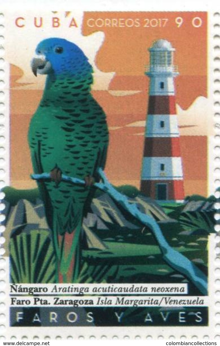 Lote CU2017-2, Cuba, 2017, Sello, Stamp, Faros Y Aves, 4 V, Lihgthouse, Bird - Otros & Sin Clasificación