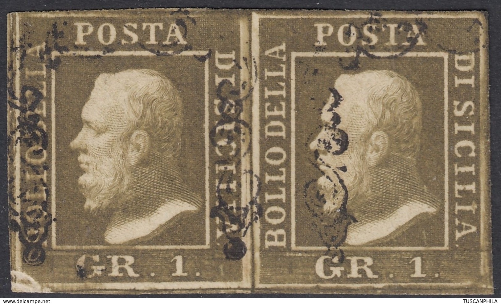 Sicilia, 1gr. II Tav. NA N.4b Coppia POS.71+72 , Firma Em.Diena+ED Cv 700 - Sizilien