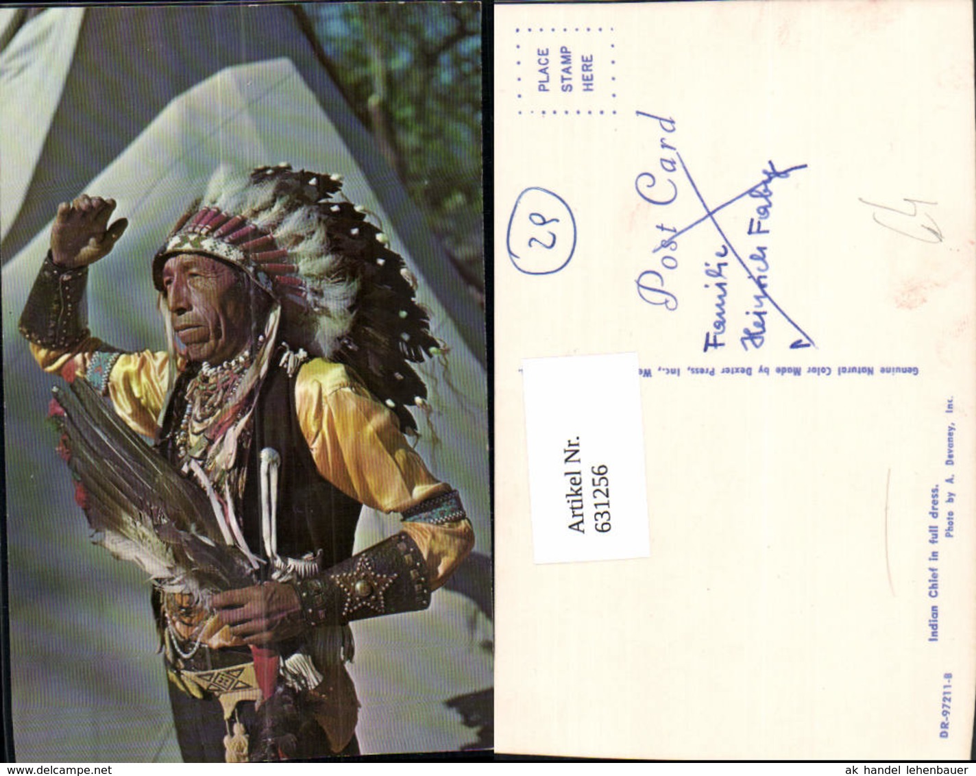 631256,Foto Ak Indian Chief In Full Dress Indianer - Sonstige & Ohne Zuordnung