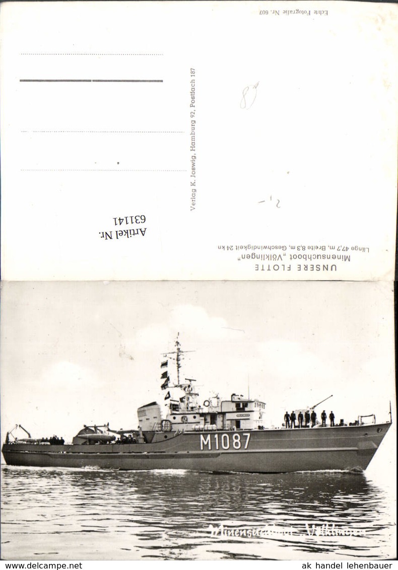 631141,Schiff Marine Minensuchboot V&ouml;lklingen M1087 - Krieg