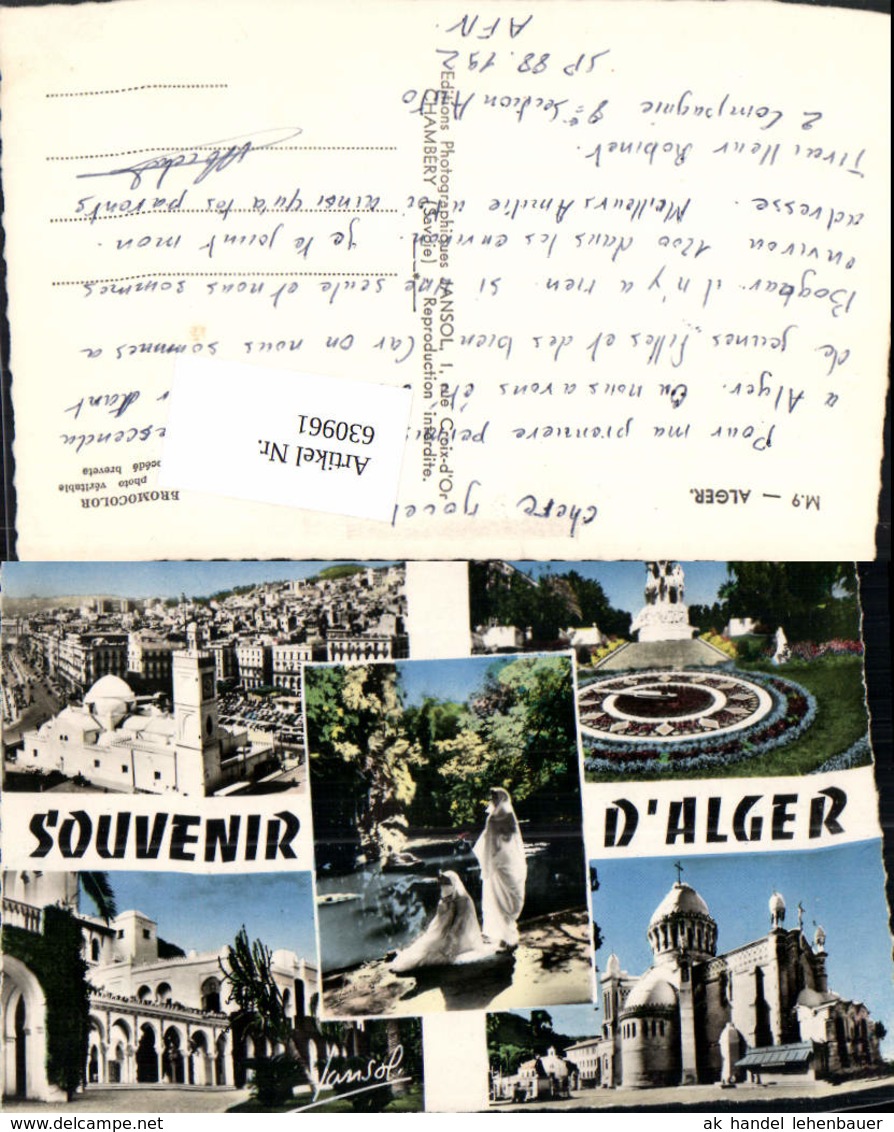 630961,Mehrbild Ak Souvenir De Alger Algier Algerien - Sonstige & Ohne Zuordnung