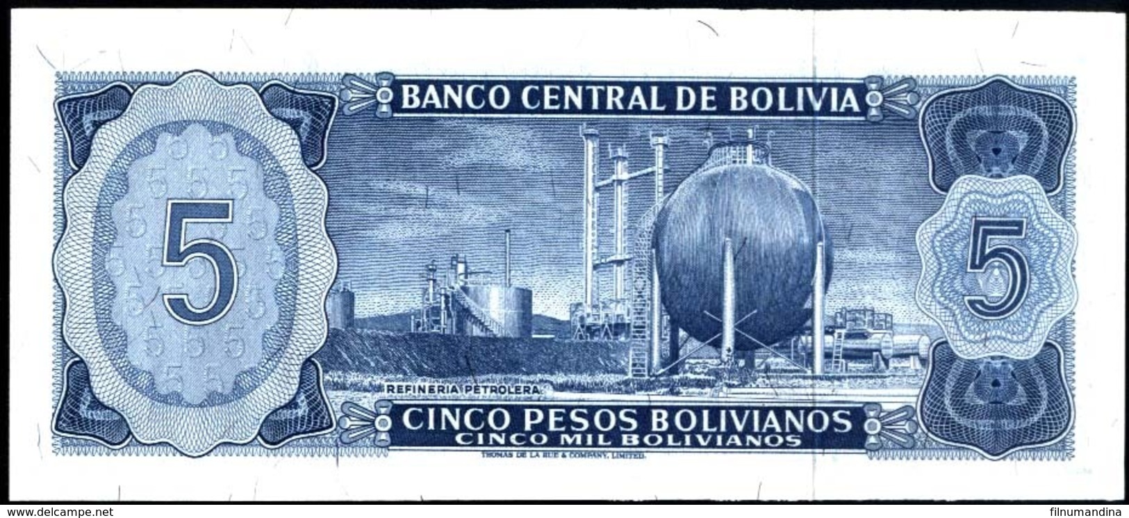 BOLIVIA 5 PESOS BOLIVIANOS AÑO 1962 UNC - Bolivia