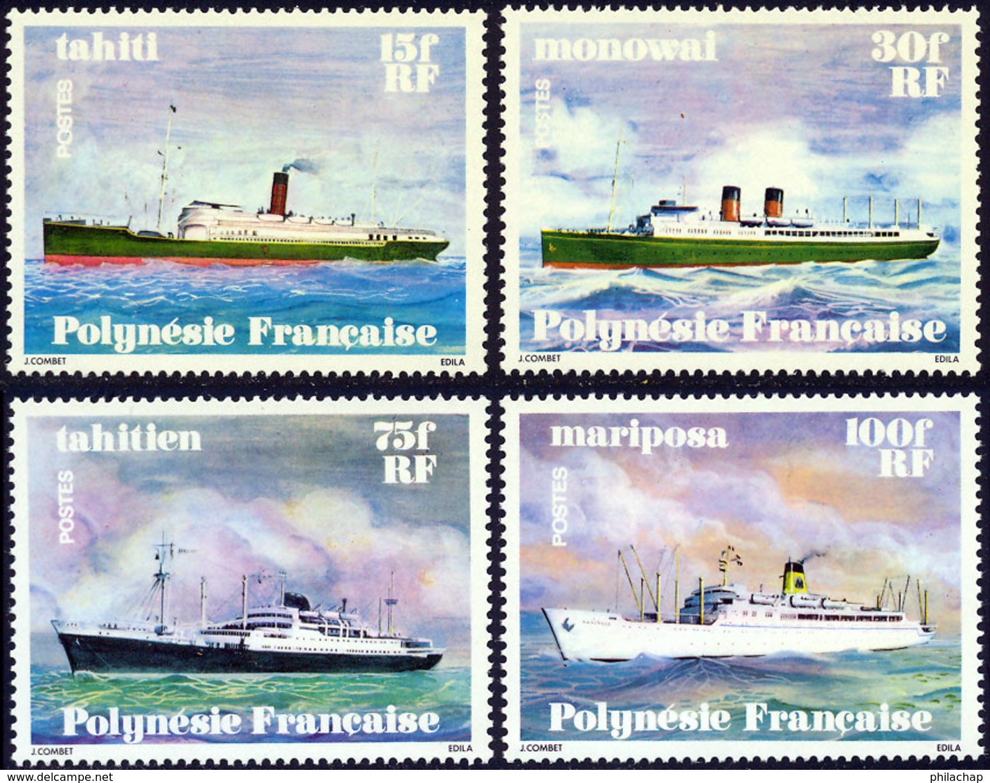 Polynesie Fran�aise 1978 Yvert 124 / 127 ** TB Coin De Feuille Avec Date - Neufs