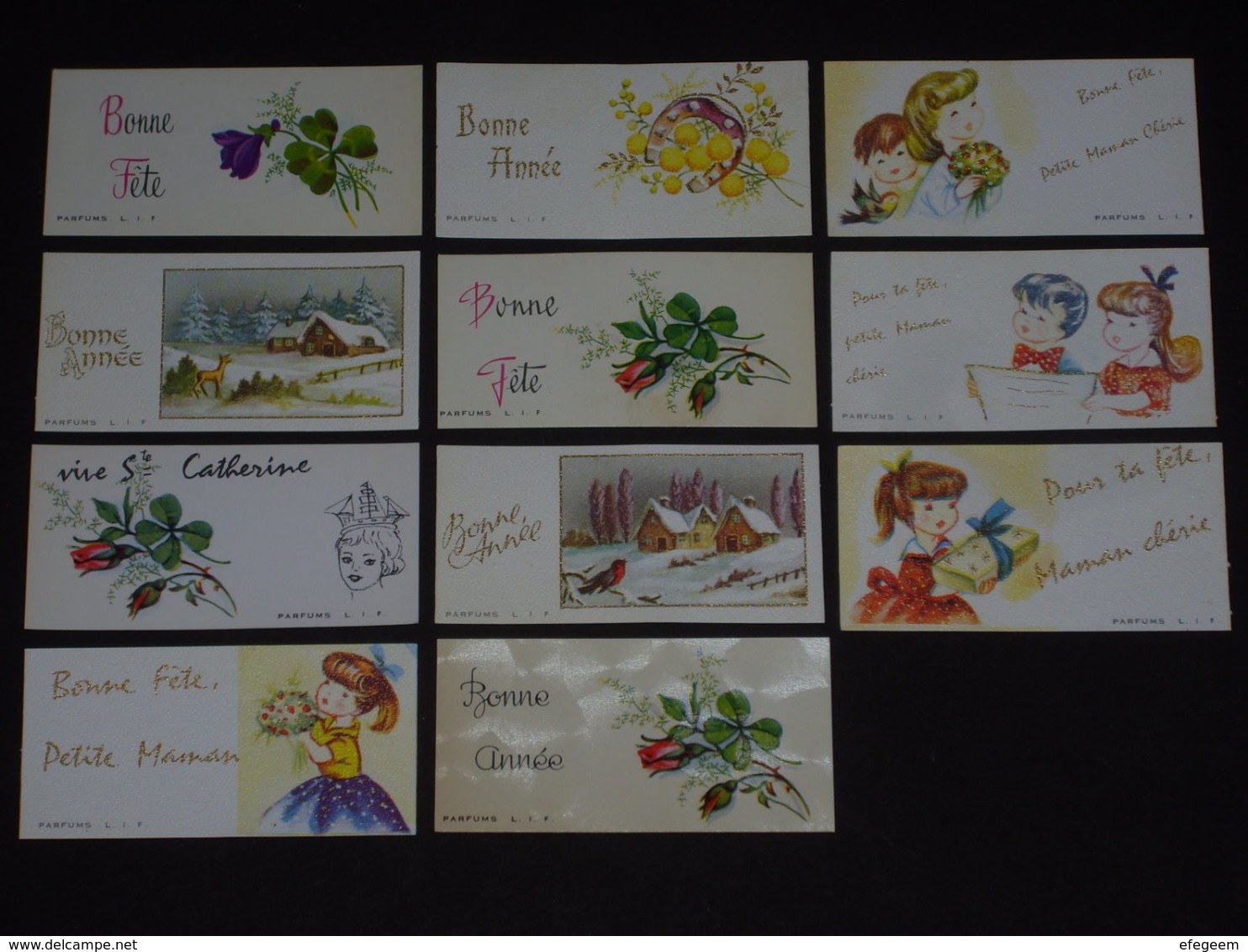 Lot De 11 Cartes Parfumées Anciennes LIF. Carte Parfumée - Anciennes (jusque 1960)