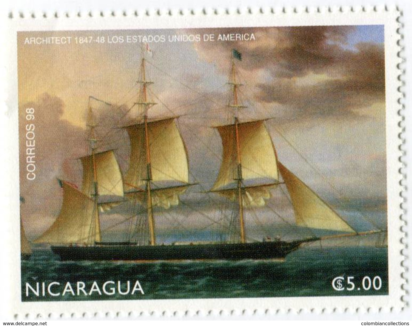 Lote 2260, Nicaragua, 1998, Sello, Stamp, 4 V, Sailing Ships, Paintings, Botes, Navios De Guerra - Nicaragua