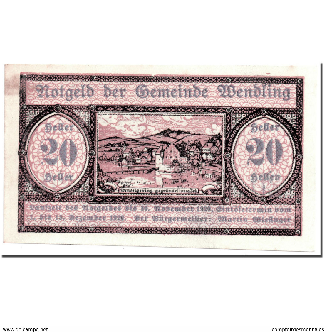 Billet, Autriche, Wendling, 20 Heller, Paysage, 1920, 1920-05-02, SPL, Mehl:1170 - Autriche