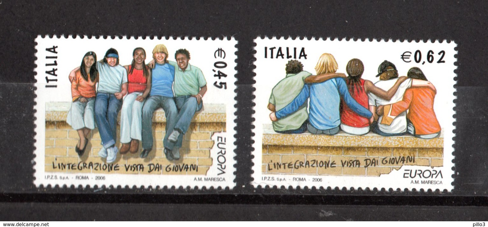 ITALIA :   Europa-Cept 2006 - Integrazione Fra I Giovani -  2val. MNH**  Del  8.05.2006 - 2006