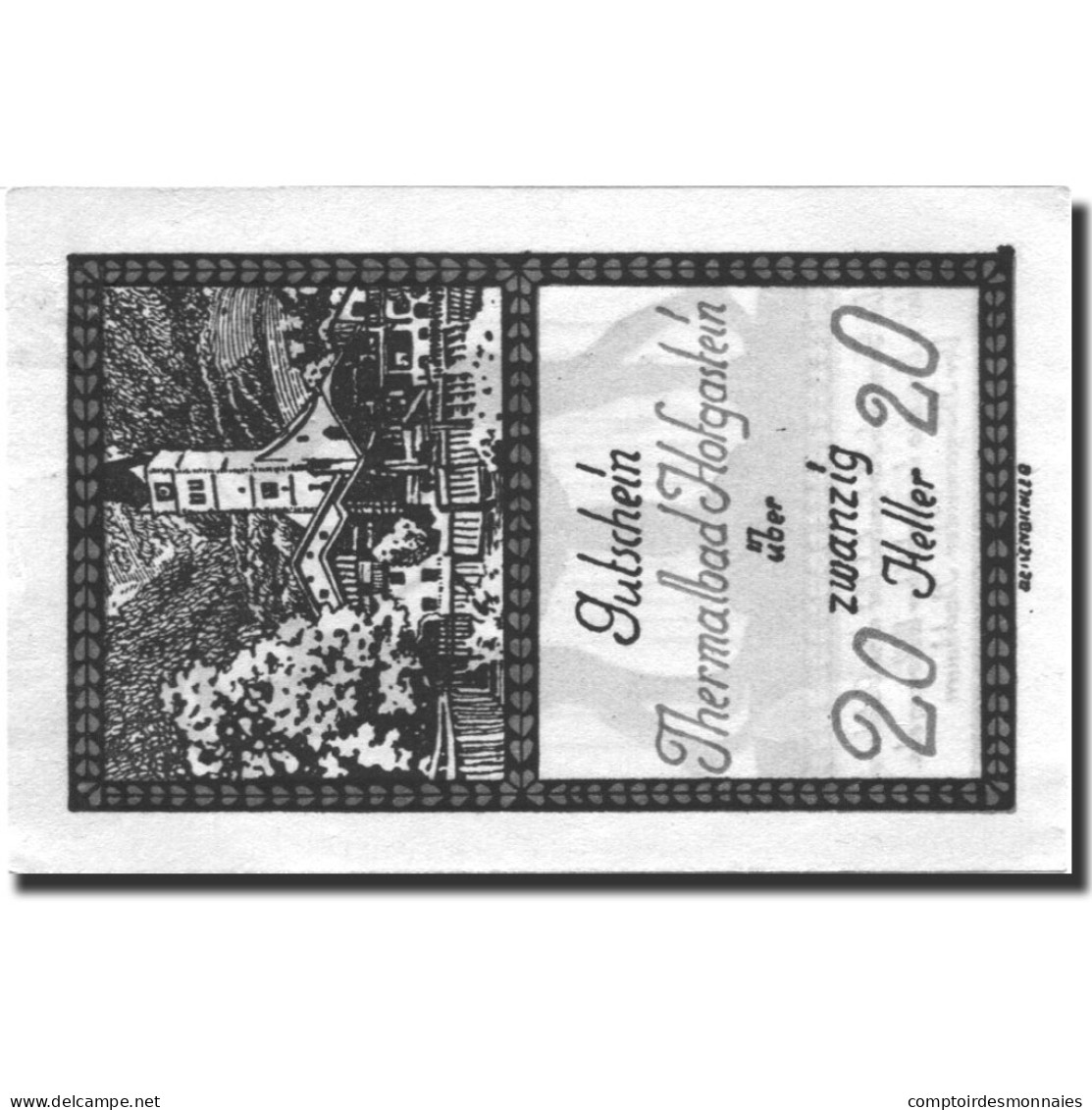 Billet, Autriche, Bad Hofgastein, 20 Heller, Eglise, 1920, SUP+ Mehl:FS 384Ia - Autriche