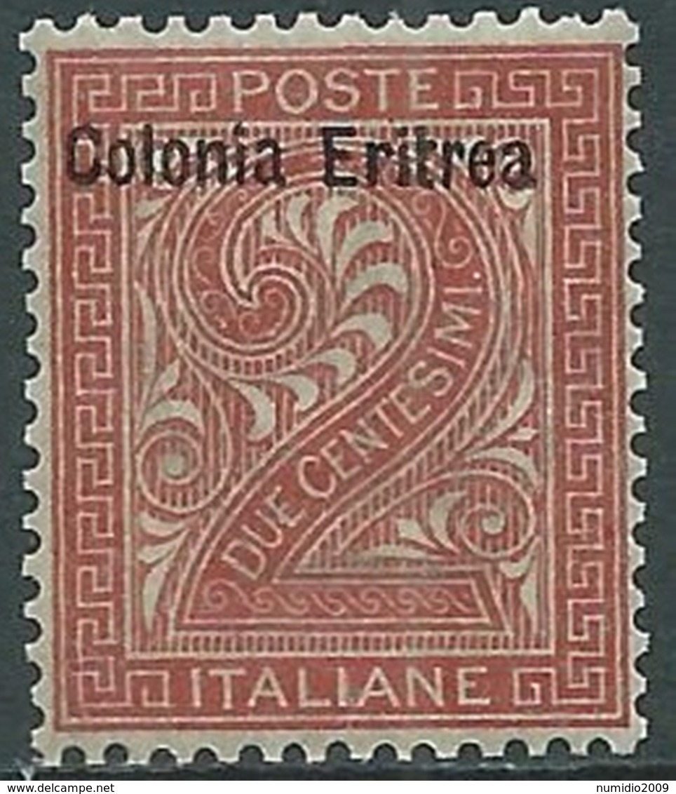 1893 ERITREA CIFRA 2 CENT MNH ** - RB2-9 - Eritrea