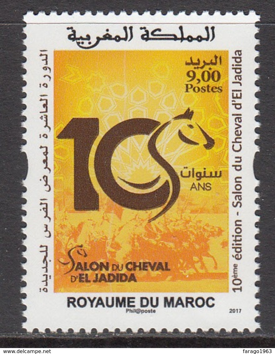 2017 Morocco Maroc Salon Cheval Horses   Complete Set Of 1 MNH - Marocco (1956-...)