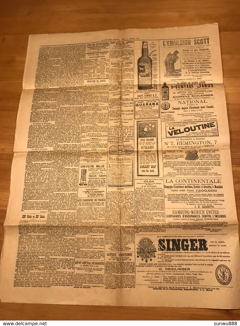 Oriental  Advertiser - Moniteur Oriental - 1899 - 1900 Perchembé-Bazar Galata Turquie - Autres & Non Classés