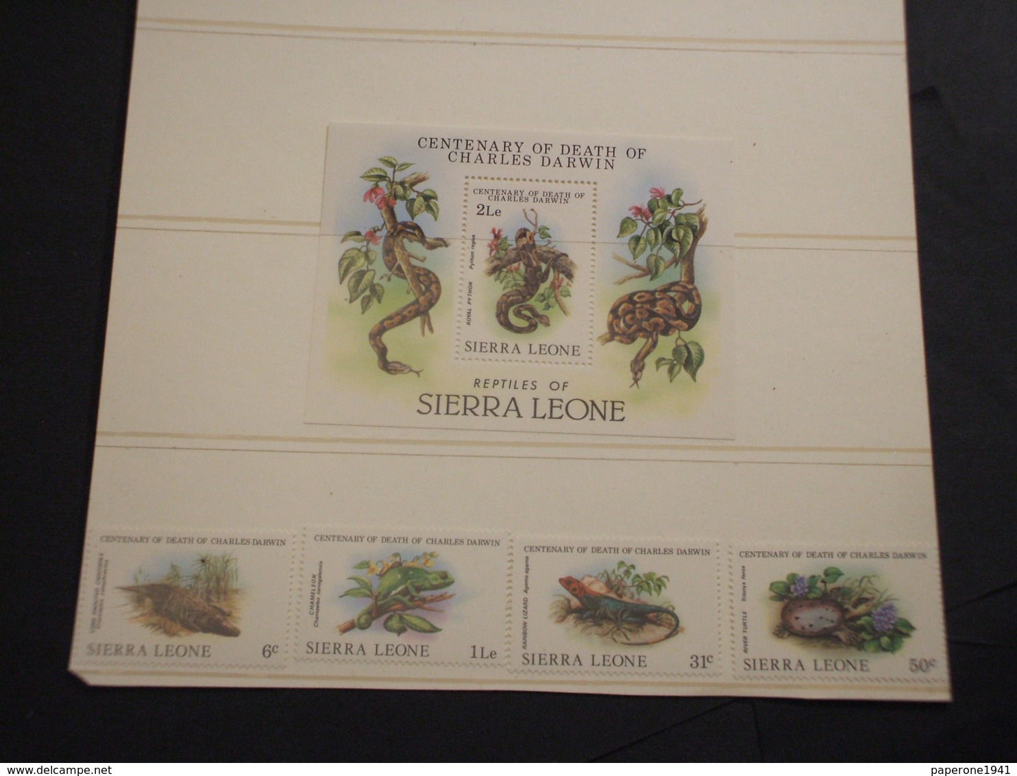 SIERRA LEONE - 1982 DARWIN/RETTILI 4  VALORI + BF - NUOVI(++) - Sierra Leone (1961-...)