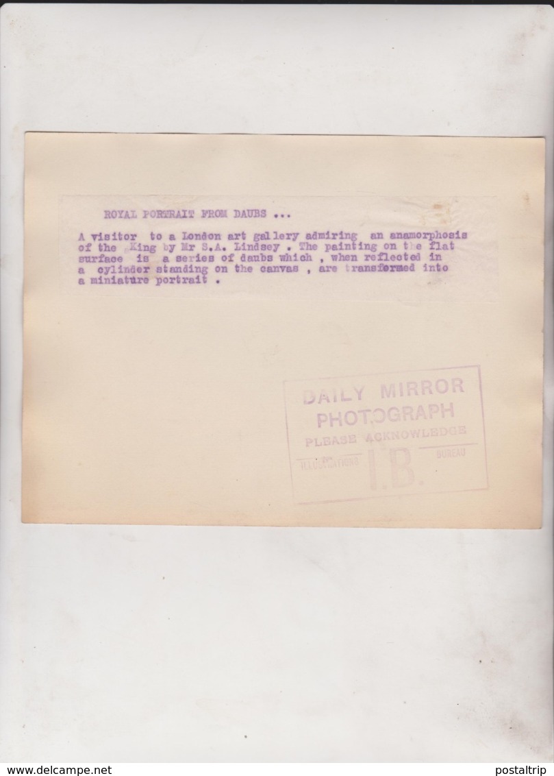 ROYAL PORTRAIT FROM DAUBS LONDON ART GALLERY ANAMORPHOSIS KING SA LINDSEY DAUBS   20*15CM Fonds Victor FORBIN 1864-1947 - Profesiones