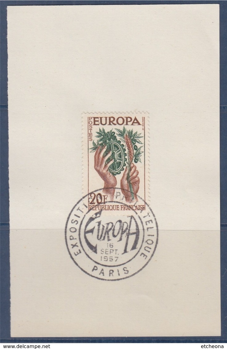 = Exposition Philatélique Europa 1957 Paris 16 Septembre 1957 Sur Fragment N°1122 - 1957